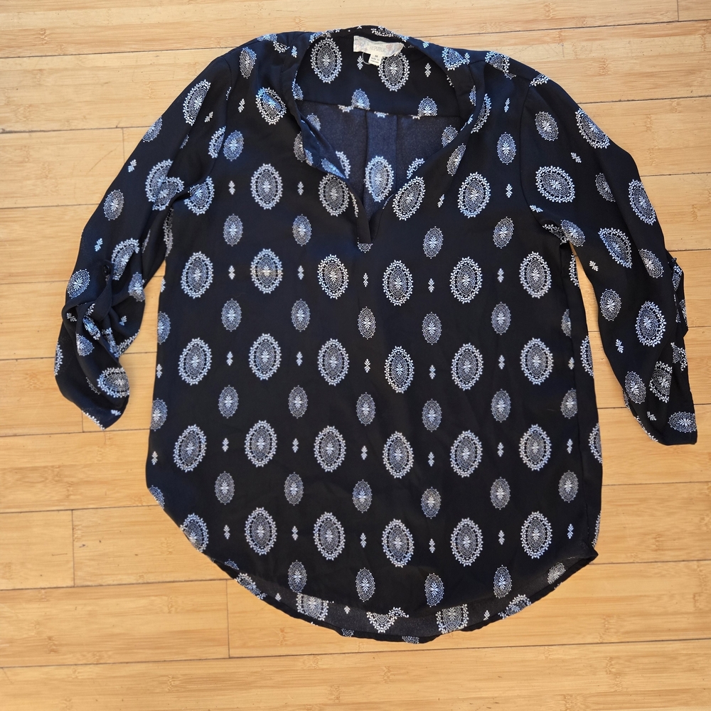 Pink Republic Navy and White Blouse